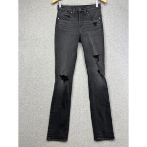 Silver Jeans Beau Distress Stretch Womens Size 1/2 26W/28L Dark Wash Western